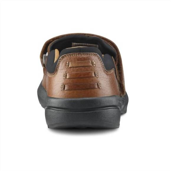 NEW DR. COMFORT SHOES men's douglas casual slip-on leather shoes in chestnut